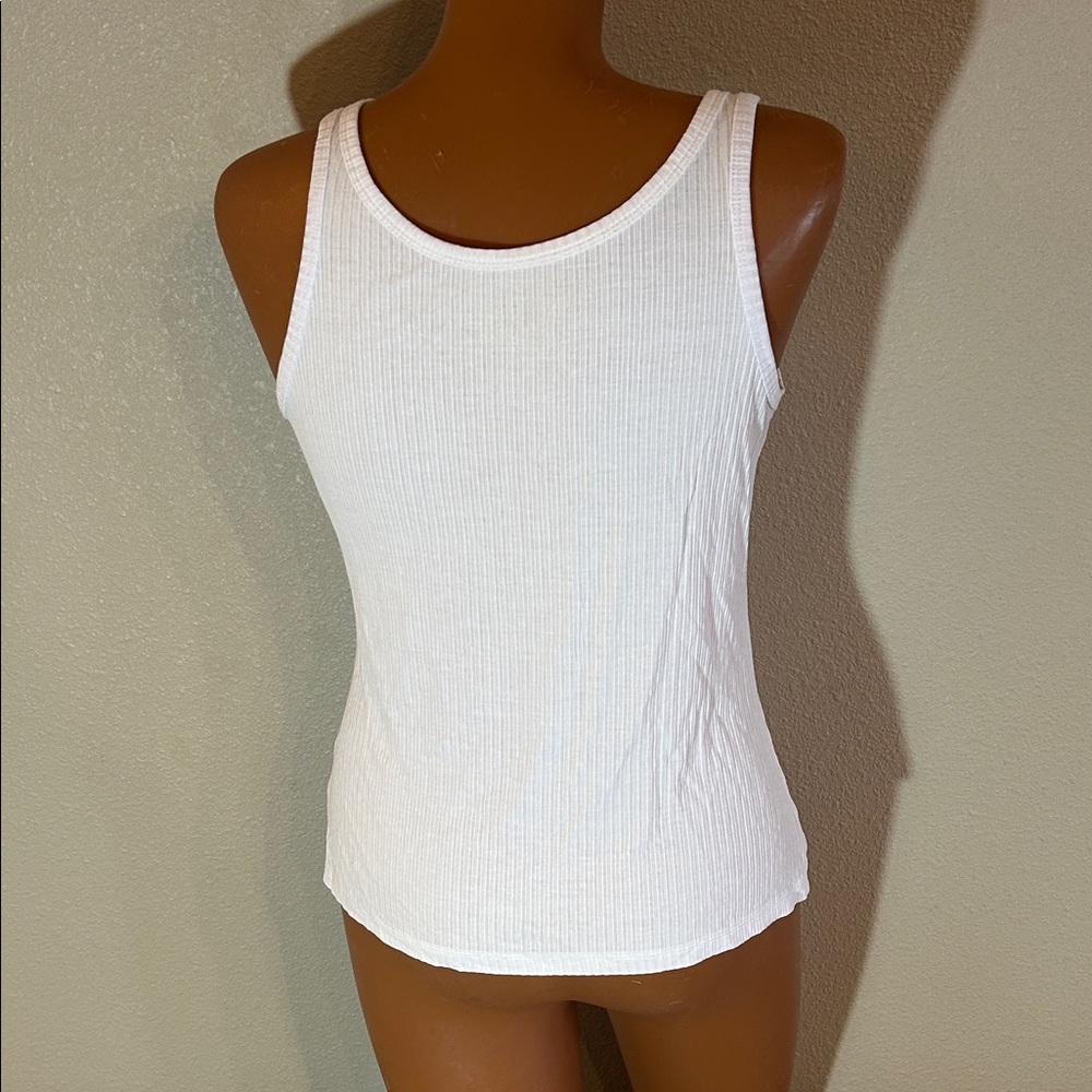 Rachel Zoe White Sleeveless Ribbed Top - Picture 3 of 4